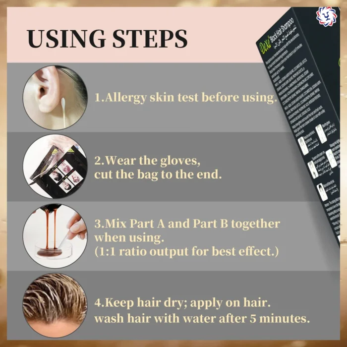 Fast Black Hair Color Shampooo 6