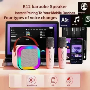 K12 Bluetooth Karaoke Portable Speaker with Wireless Mic