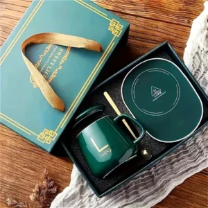 Ceramic Cup With Spoon and Storage Bag Set Gift Box