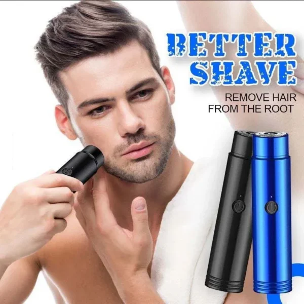 Rounded Head Razor Mini Electric Shaver Portable Trimmer Round Shaver Rotary head - Excel ...