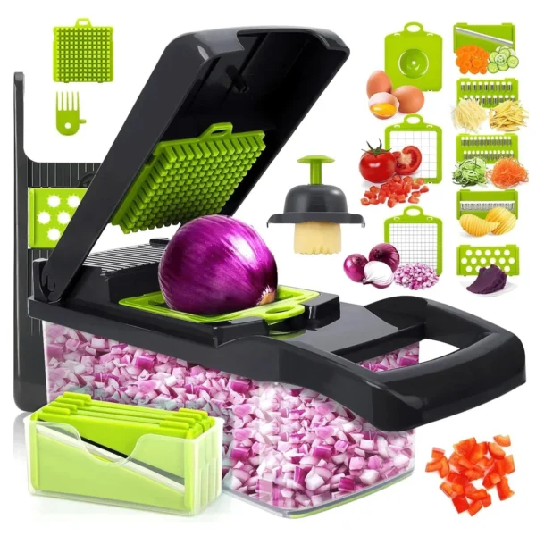 16 in 1 Vegetable Cutter Manual Food Chopper Slicer with Container ...